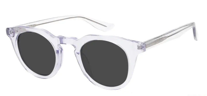 Esnbie 721810 Unisex Full Rim Flat Top Round Thick Acetate Sunglasses FuzWeb