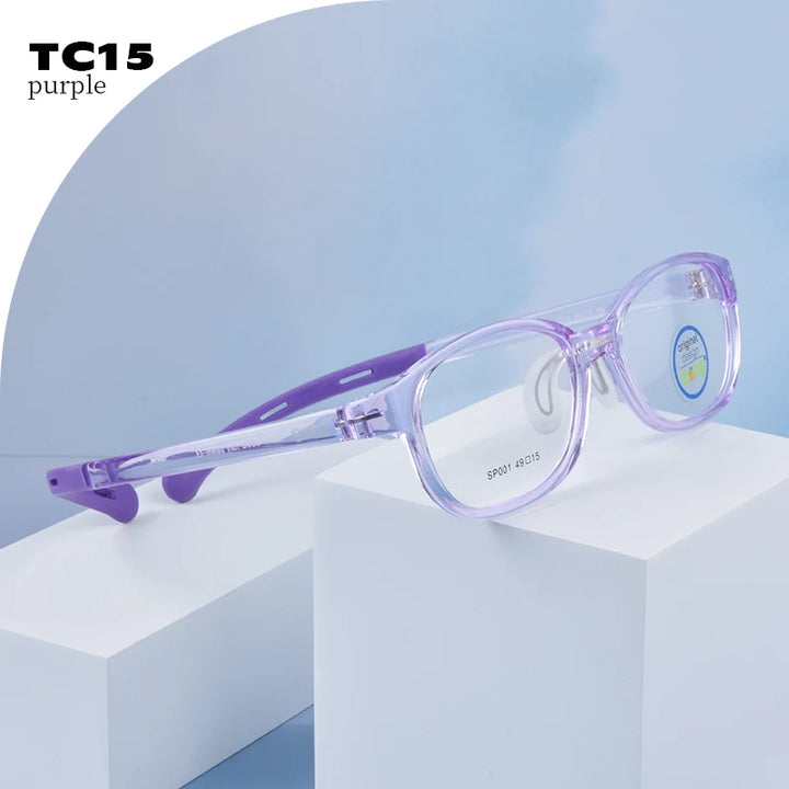 Secg Unisex Children's Full Rim Square Tr 90 Silicone Eyeglasses 19161 Full Rim Secg TC15  