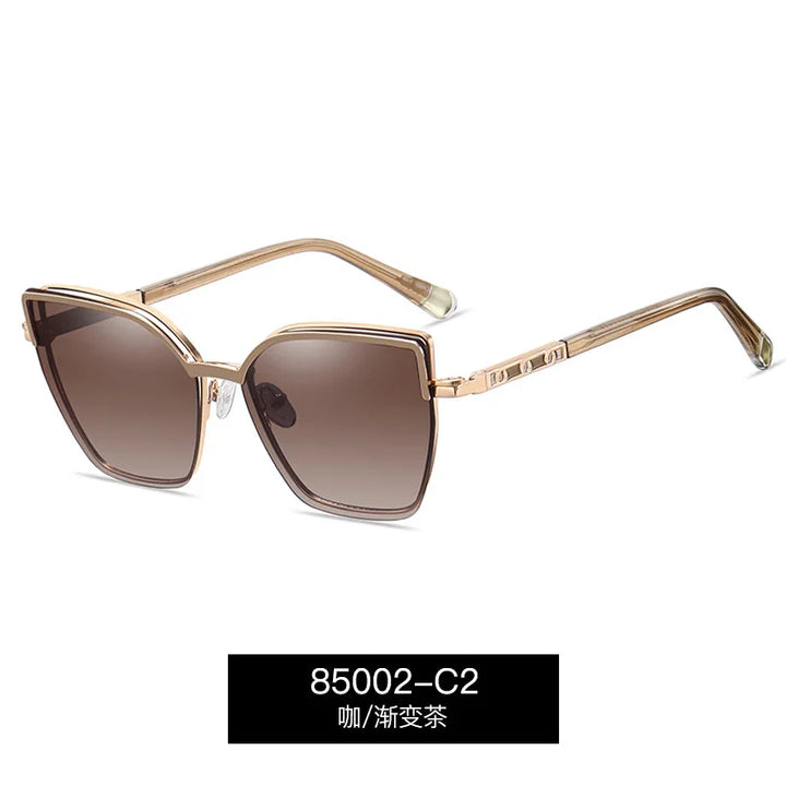 CCspace Women's Full Rim Square Cat Eye Alloy Eyeglasses Clip On Sunglasses 802583