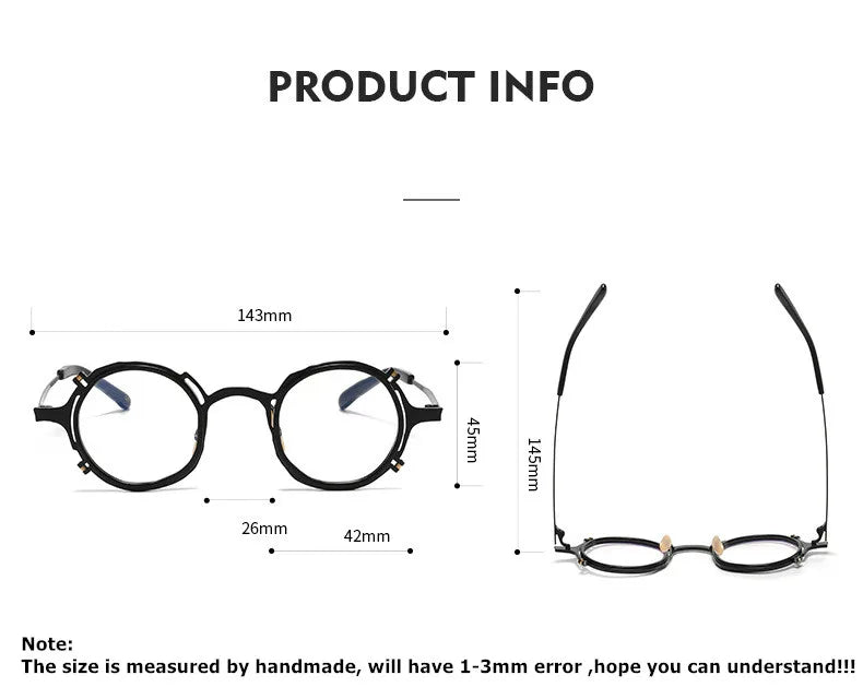 Aimee Unisex Full Rim Round Acetate Titanium Eyeglasses 960083