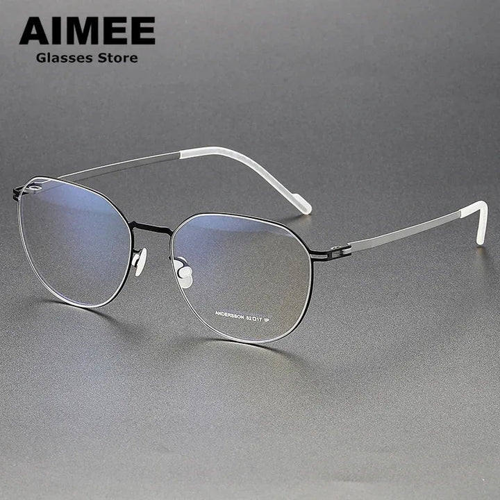 Aimee Women's Full Rim Flat Top Oval Stainless Steel  Eyeglasses 13647
