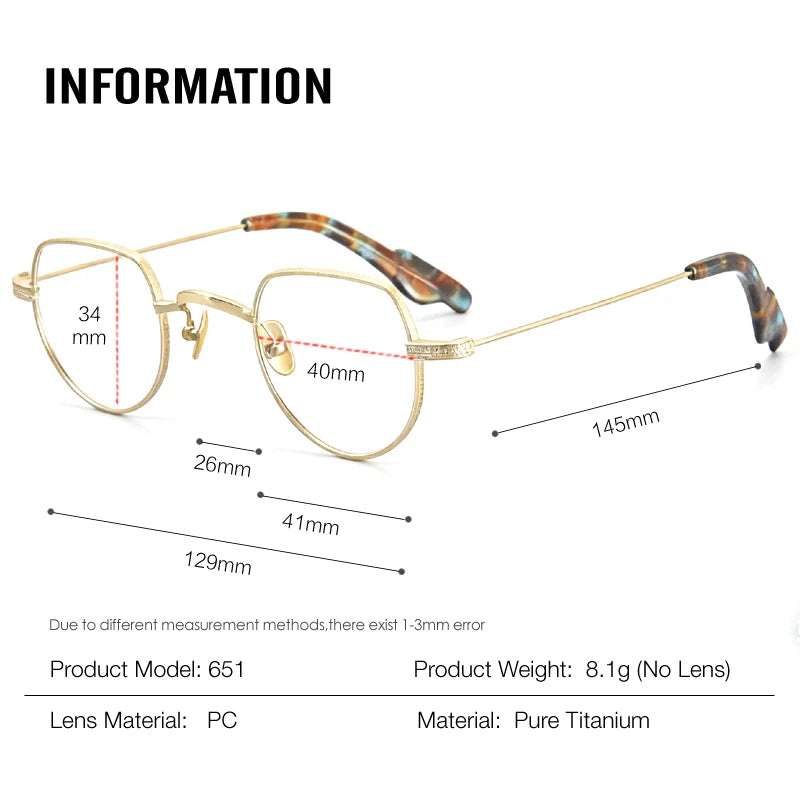 Muzz 651 men's small oval titanium prescription eyeglasses — view 2