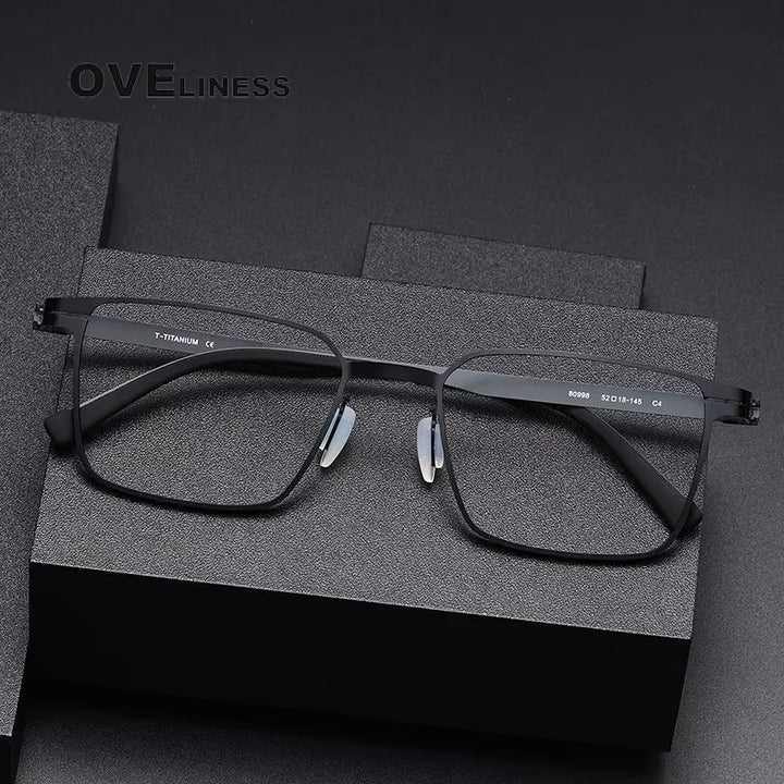 Oveliness Unisex Full Rim Square Titanium Eyeglasses 80998 Full Rim Oveliness   