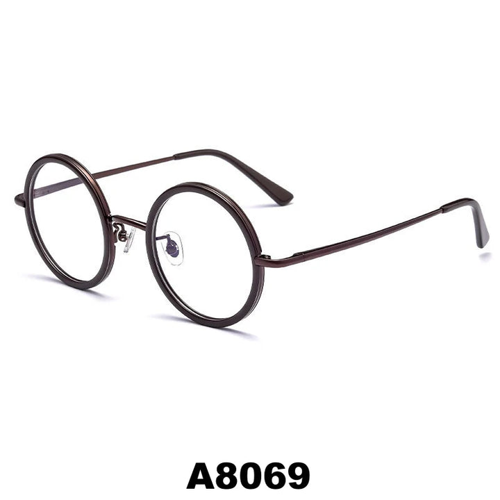 Yimaruili Unisex Full Rim Round Pure Titanium Eyeglasses A8068/A8069 — view 9 | Yimaruili at FuzWeb