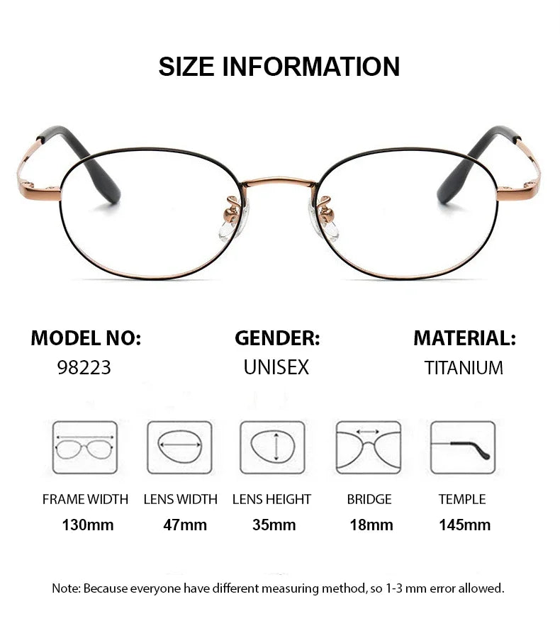 Summer Flower Women's Full Rim Oval Titanium Eyeglasses 98223