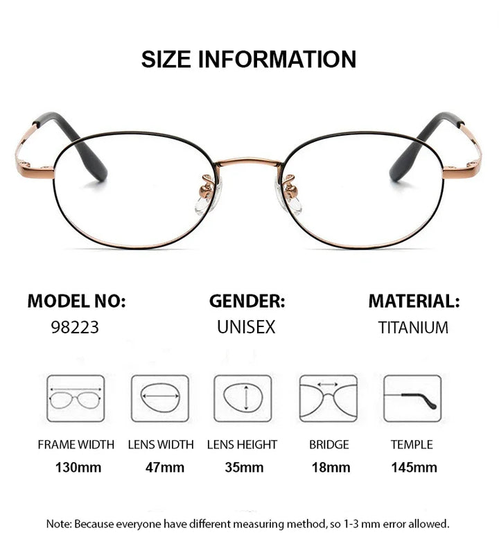 Summer Flower Women's Full Rim Oval Titanium Eyeglasses 98223