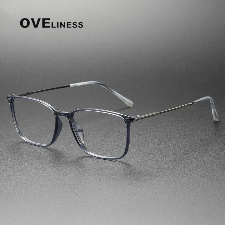 Oveliness Women's Full Rim Square  Acetate Titanium Eyeglasses 328636