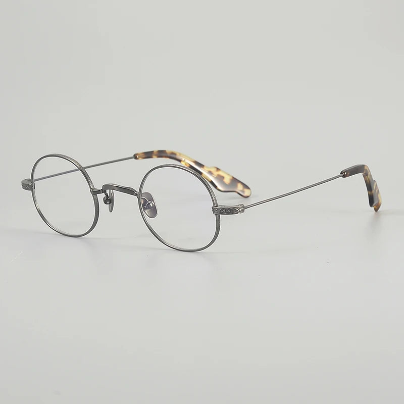 Muzz 649 men's small round titanium prescription eyeglasses — view 5