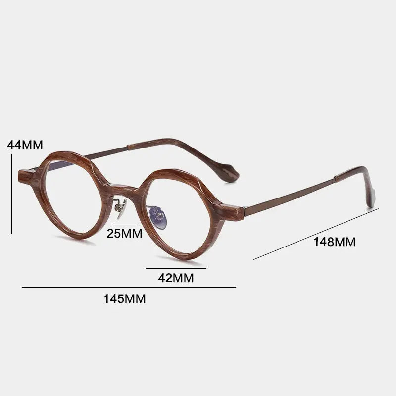 Gatenac Unisex Full Rim Oval Round Acetate Titanium Eyeglasses 896071 FuzWeb