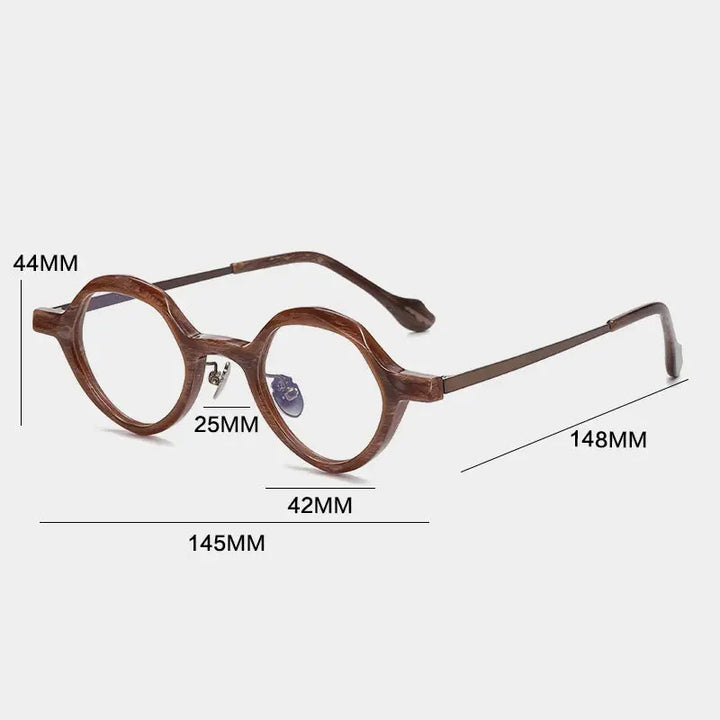 Gatenac Unisex Full Rim Oval Round Acetate Titanium Eyeglasses 896071 FuzWeb