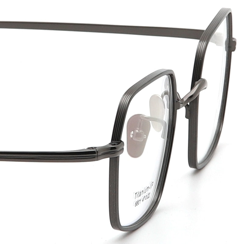 Muzz Men's Full Rim Square Titanium Eyeglasses Sg6801 Full Rim Muzz   