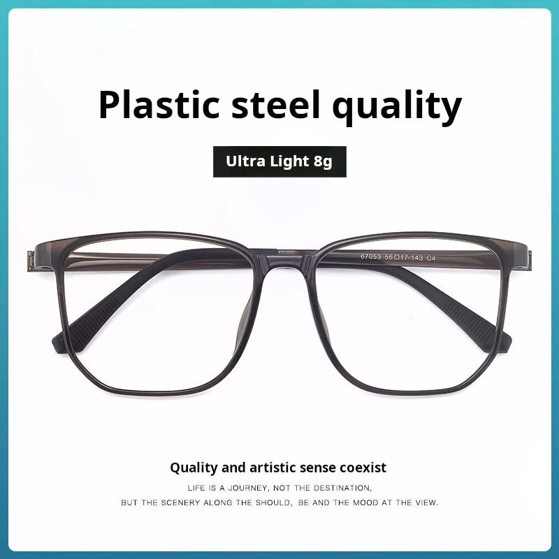 Xbora Unisex Full Rim Square Tr 90 Stainless Steel Eyeglasses 67053