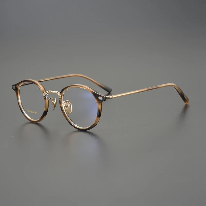 Aimee Unisex Full Rim Round Titanium Acetate Eyeglasses 777040