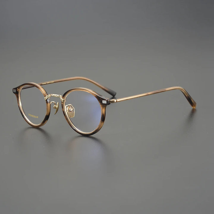 Aimee Unisex Full Rim Round Titanium Acetate Eyeglasses 777040