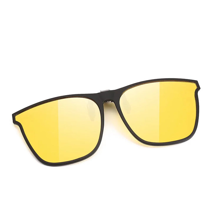 Vicky Unisex Full Rim Square Tr 90 Alloy Clip On Sunglasses V005 Clip On Sunglasses Vicky night vision yellow  