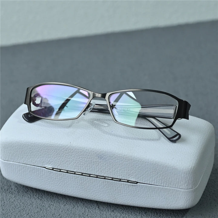 Cubojue Unisex Full Rim Rectangle Alloy Reading Glasses C628 Reading Glasses Cubojue +300 grey 