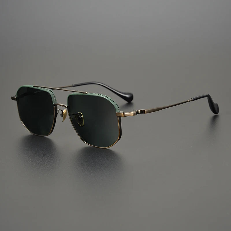 Bobbie Unisex Full Rim Pilot Titanium Polarized Sunglasses 1350Z