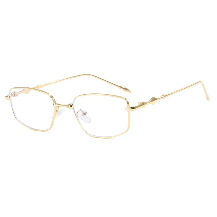 CCspace Women's Full Rim Square Alloy Reading Glasses R57528 Reading Glasses CCSpace +550 Gold 