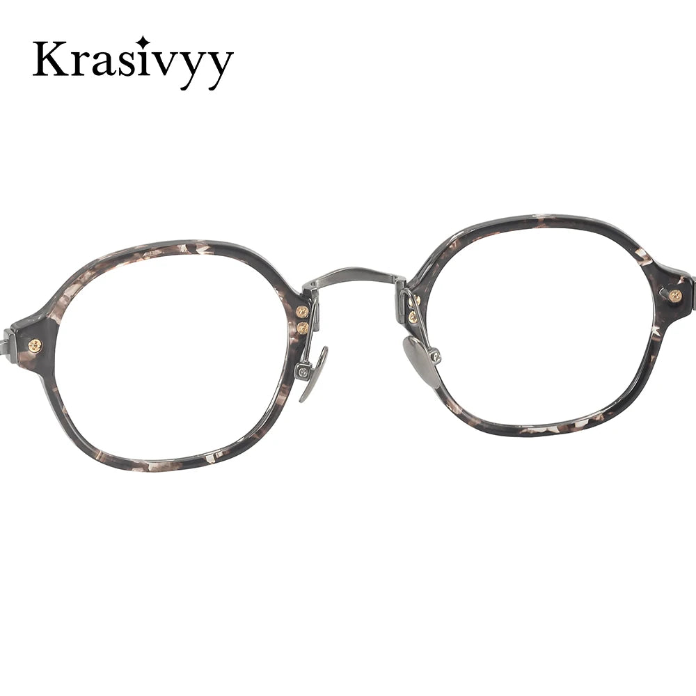 Krasivyy Unisex Full Rim Oval Titanium Prescription Eyeglasses KMN183 - view 5