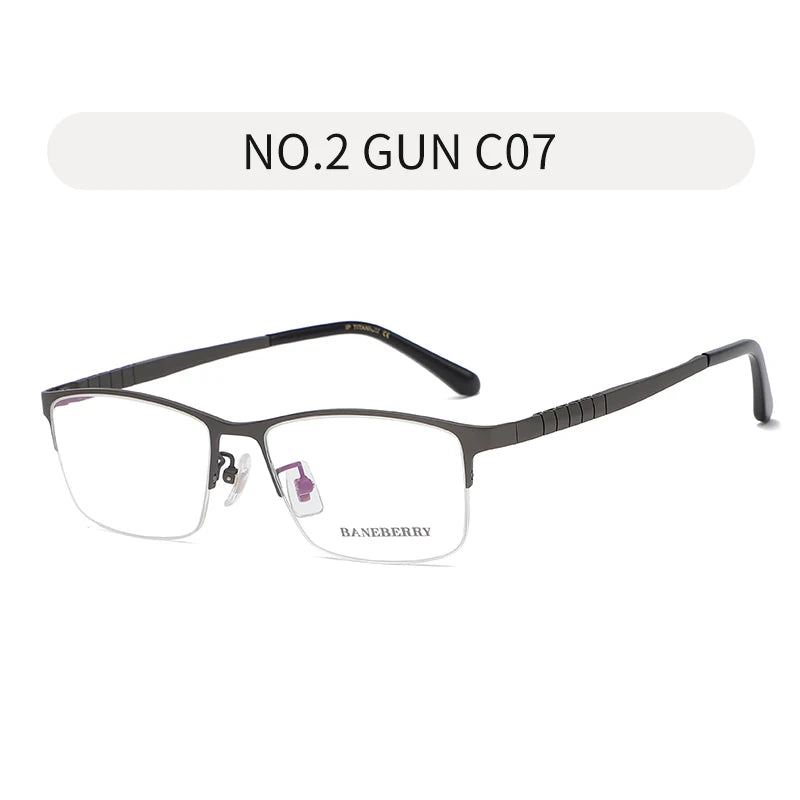 Reven Jate Unisex Semi Rim Square Titanium Eyeglasses 71109