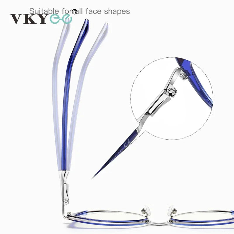 Vicky Women's Full Rim Oval Cat Eye Alloy Reading Glasses 43124 Reading Glasses Vicky   