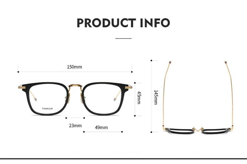 Black Mask Unisex Full Rim Big Square Titanium Alloy Eyeglasses 396905