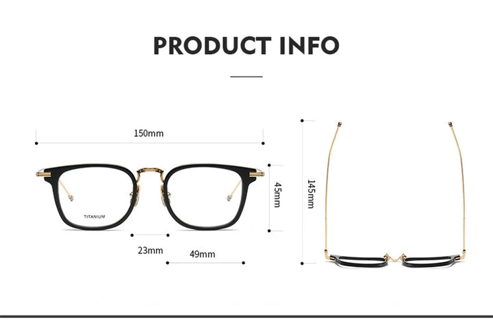 Black Mask Unisex Full Rim Big Square Titanium Alloy Eyeglasses 396905