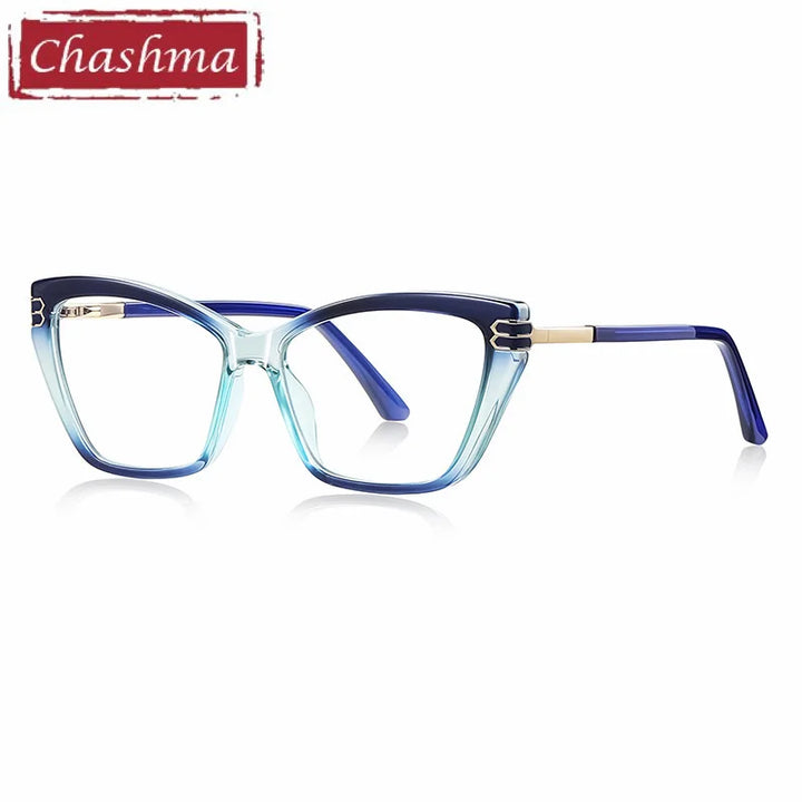 Chashma Ochki Women's Full Rim Cat Eye Tr 90 Alloy Eyeglasses 882262