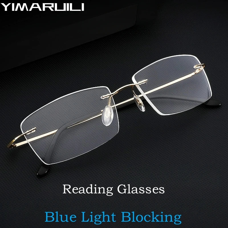 Yimaruili Unisex Rimless Square Alloy Reading Glasses 8171 Reading Glasses Yimaruili Eyeglasses