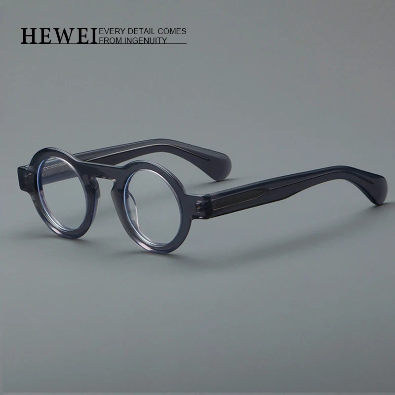 Hewei Unisex Full Rim Round Acetate Eyeglasses 882218 Full Rim Hewei   