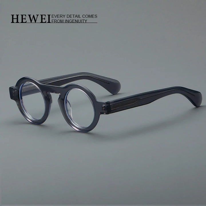 Hewei Unisex Full Rim Round Acetate Eyeglasses 882218 Full Rim Hewei   