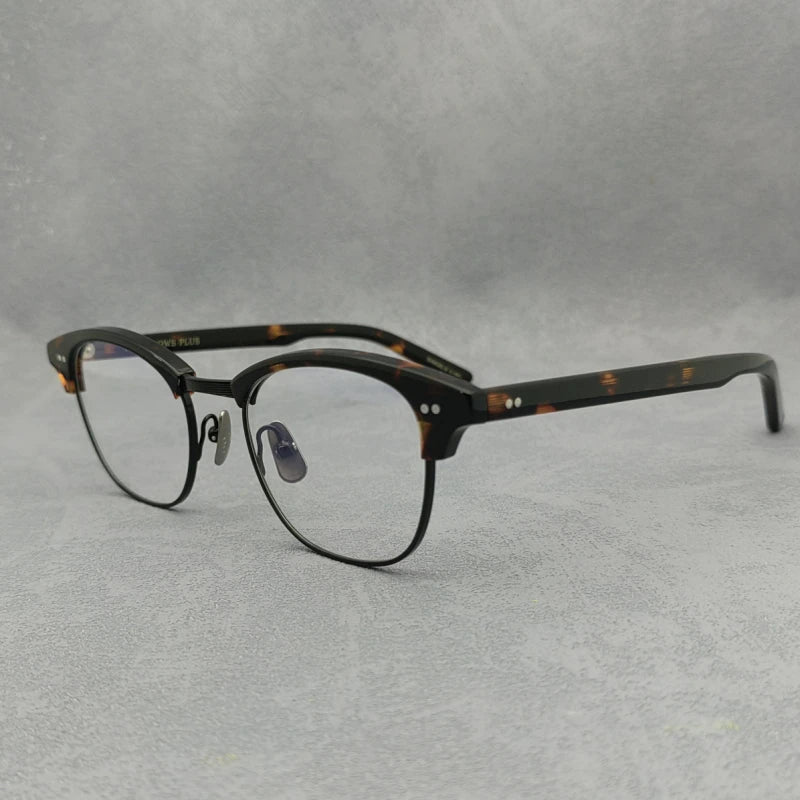 Blackmask Unisex Semi Rim Square Acetate Eyeglasses Fuz 7