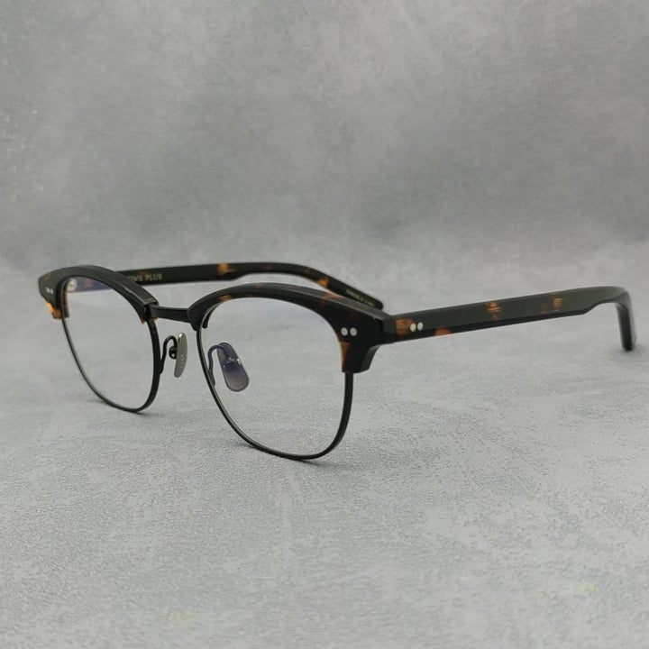 Blackmask Unisex Semi Rim Square Acetate Eyeglasses Fuz 7