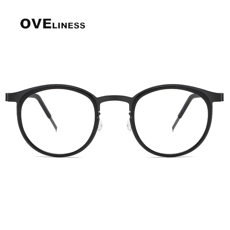 Oveliness Unisex Full Rim Round Acetate Titanium Eyeglasses O9704 Full Rim Oveliness   