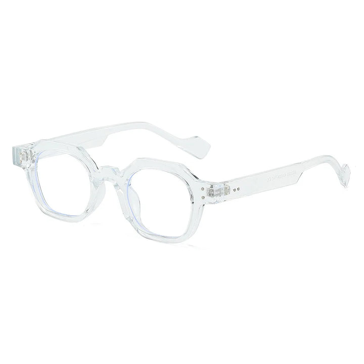 CCSpace Unisex Full Rim Flat Top Polygon Plastic Reading Glasses R57193 Reading Glasses CCspace Clear 0 