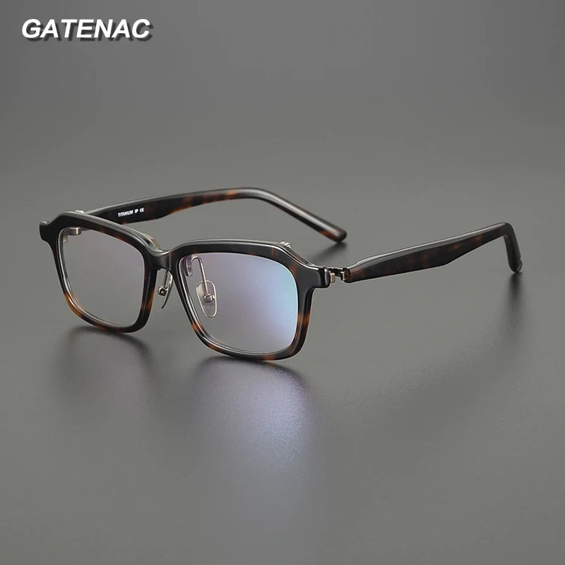 Gatenac Men's Full Rim Big Square Acetate Eyeglasses G8058