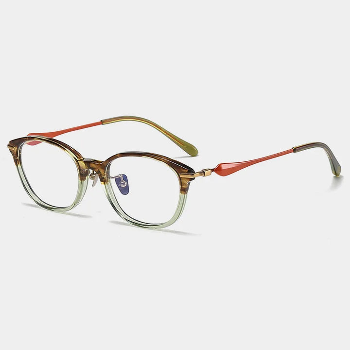 Nobler Unisex Full Rim Square Acetate Titanium Eyeglasses 6063 Full Rim Nobler C2  