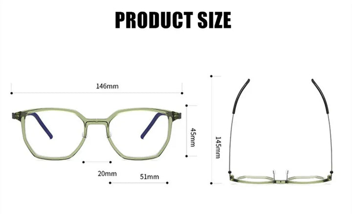 Aimee Unisex Full Rim Square Titanium Acetate Eyeglasses 81055