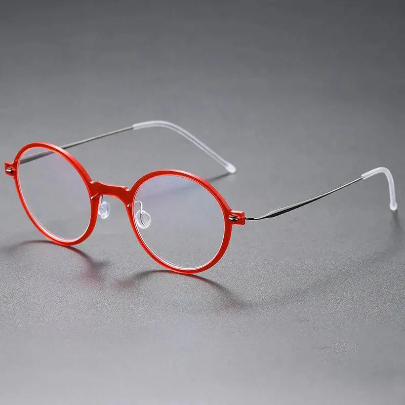 Bobbie Unisex Full Rim Round Titanium Eyeglasses 650800 FuzWeb