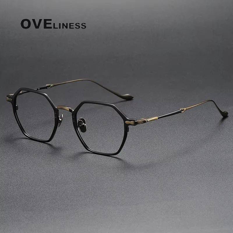 Oveliness Women's Full Rim Polygon Square Titanium Eyeglasses 293133