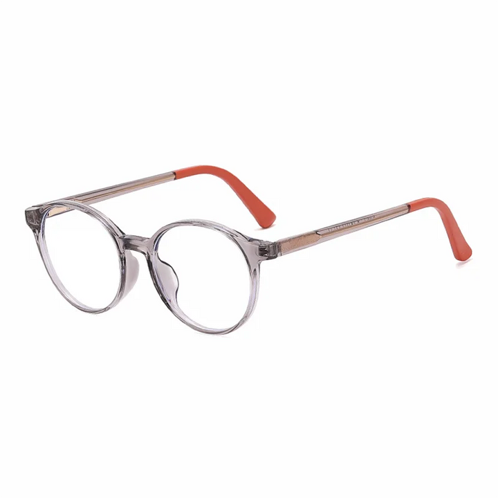 Ralferty Unisex Youth's Full Rim Round Tr 90 Acetate Eyeglasses R830 Full Rim Ralferty C6 Gray CHINA 