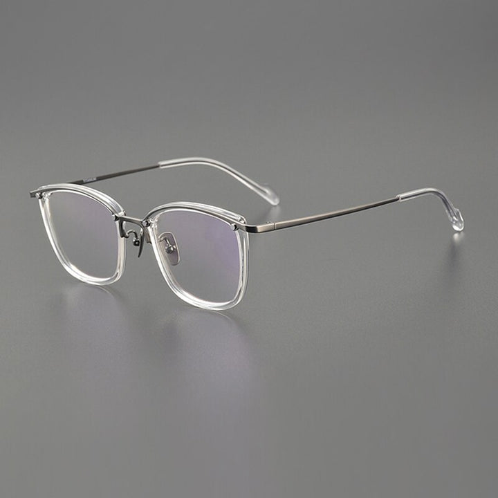 Gatenac Unisex Full Rim Square Titanium Eyeglasses Gxyj1127 Full Rim Gatenac Transparent  