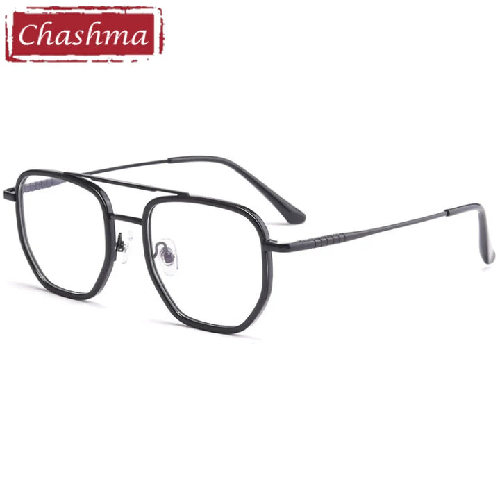 Chashma Ottica Men's Full Rim Polygon Double Bridge Titanium Acetate Eyeglasses 13613