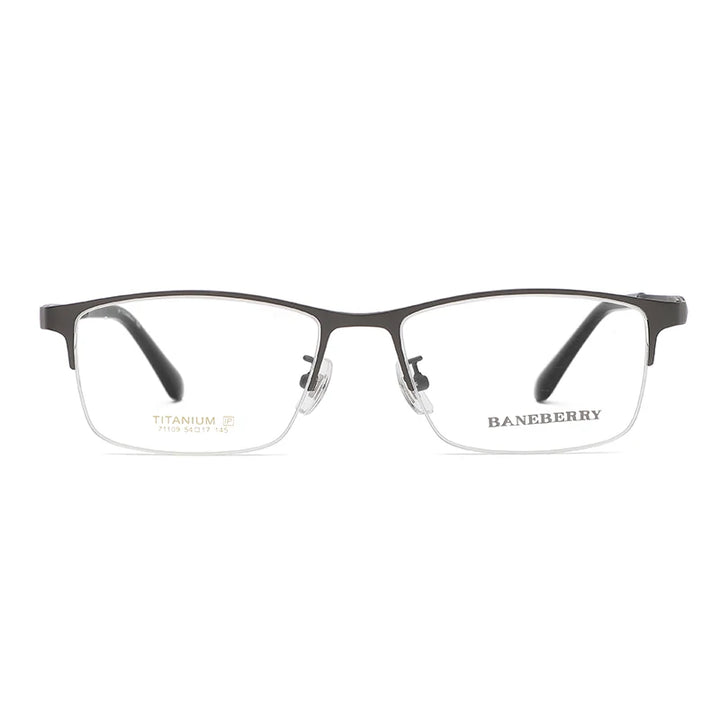 Reven Jate Unisex Semi Rim Square Titanium Eyeglasses 71109
