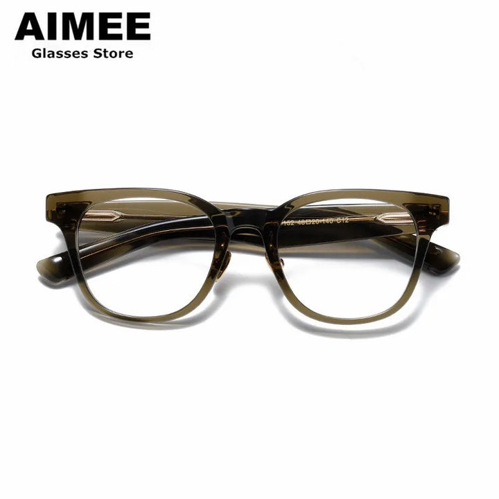 Aimee Unisex Full Rim Square Titanium Acetate Eyeglasses 14152 Full Rim Aimee   