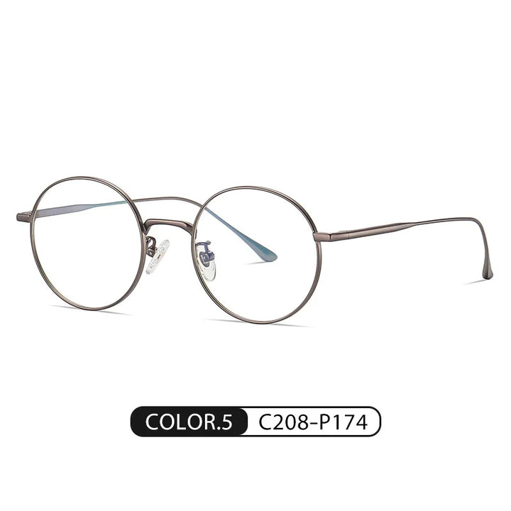 Handoer Women's Full Rim Round Titanium Eyeglasses 0913 Full Rim Handoer C5  