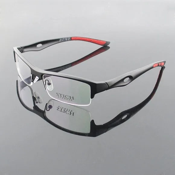 Cubojue Women's Semi Rim Square Tr 90 Titanium Reading Glasses 54136