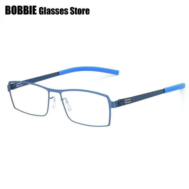 Bobbie Unisex Full Rim Square Screwless Steel Eyeglasses 508576