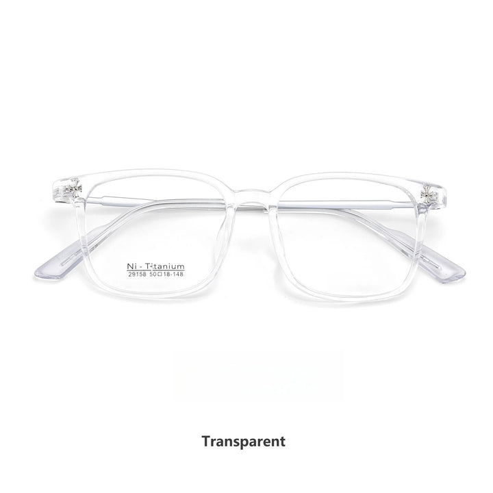 KatKani Unisex Full Rim Square Tr 90 Titanium Eyeglasses 29158 Full Rim KatKani Eyeglasses Transparent  