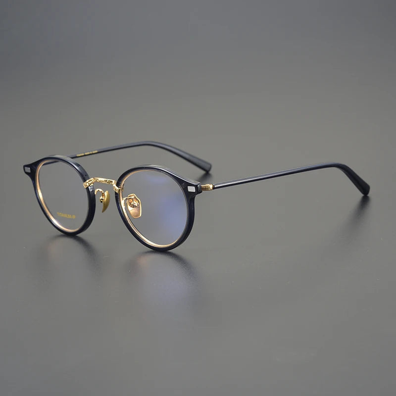 Aimee Unisex Full Rim Round Titanium Acetate Eyeglasses 777040